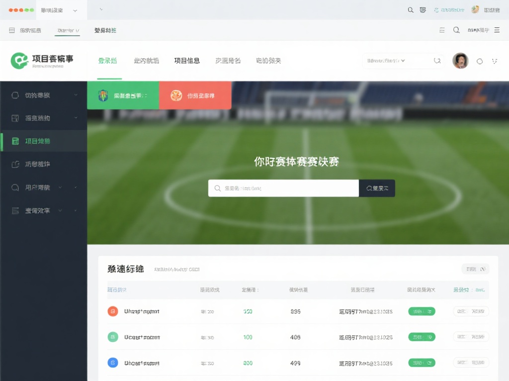 登录后，用户可以通过页面顶部的导航栏选择不同的项目